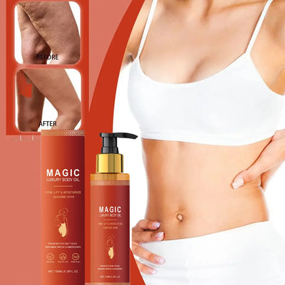 Huile corporelle raffermissante pour la réparation de la peau brillante, lisse, Anti-Cellulite, raffermissement, éclaircissement, améliore les soins de Massage hydratants secs