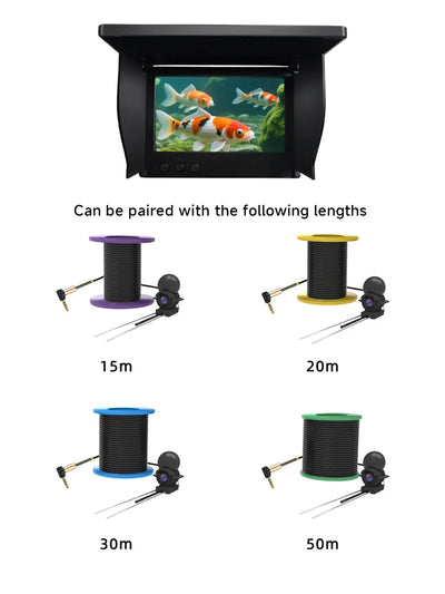 Dodosee Handheld 1080P 4.3'' LCD Fish Finder Portable Fish Depth Finder Water Underwater 220° Fishing Camera With Night Vision