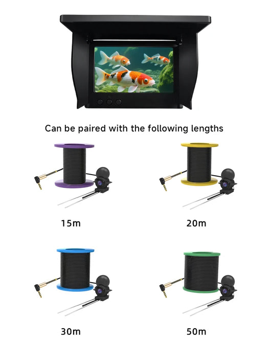 Dodosee Handheld 1080P 4.3'' LCD Fish Finder Portable Fish Depth Finder Water Underwater 220° Fishing Camera With Night Vision